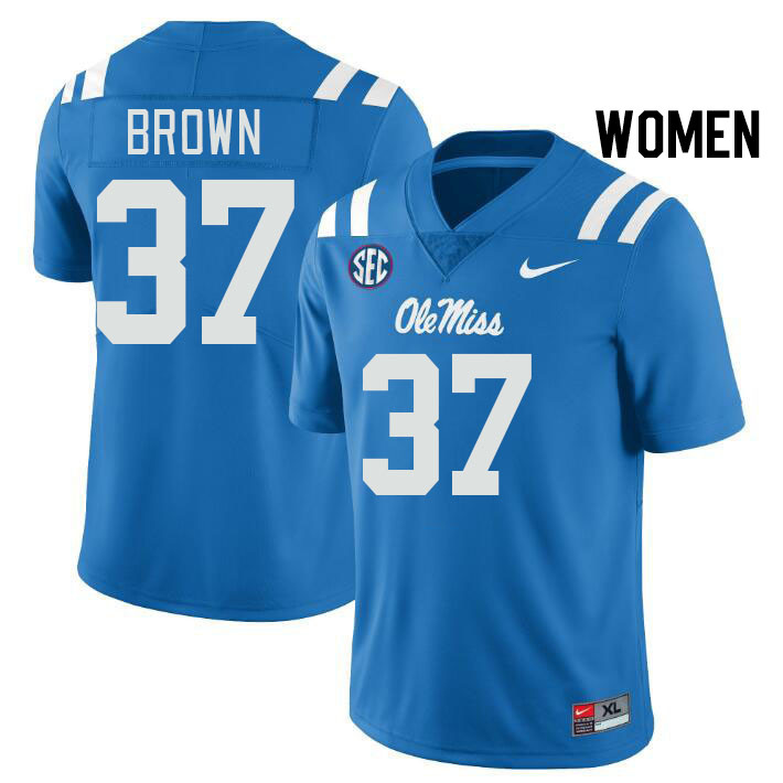 Women #37 AJ Brown Ole Miss Rebels College Football Jerseys Stitched Sale-Power Blue